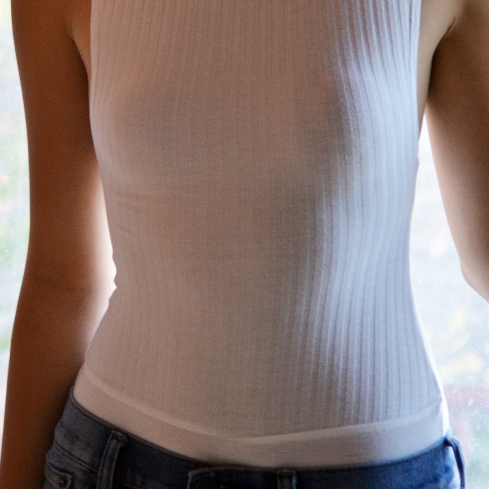 White Ribbed Body Suit - Picture 2 of 3